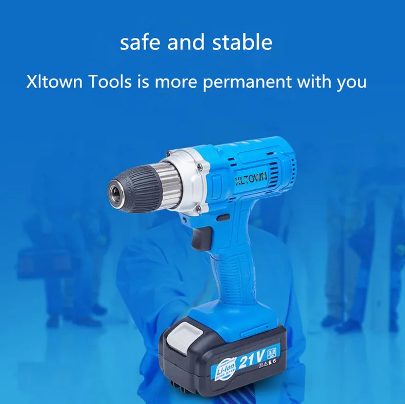 Аккумуляторная дрель Xltown 21vStrong torque Электрическая отвертка высокой емкости с