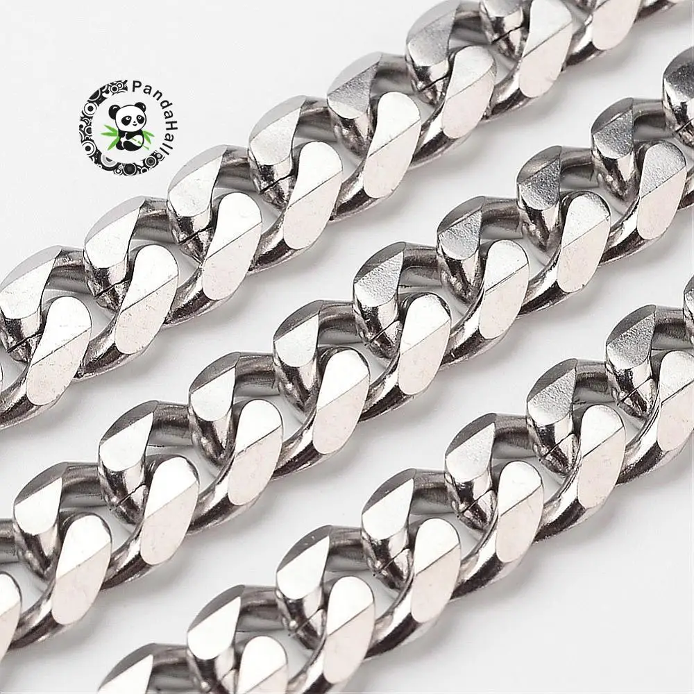 

316 Stainless Steel Twisted Chains Curb Chain, Stainless Steel Color, 11x4mm