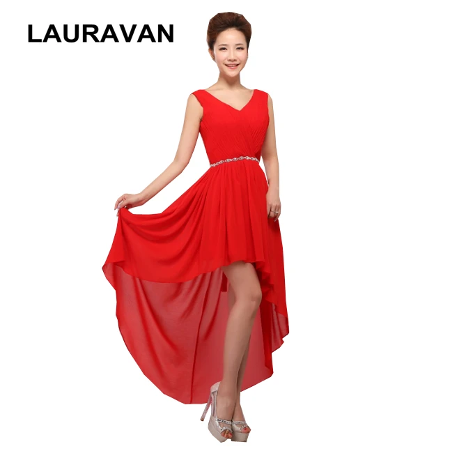 

hot pink blue red purple yellow ladies high low plus size prom dress short in the front long in the back fuschia women dresses