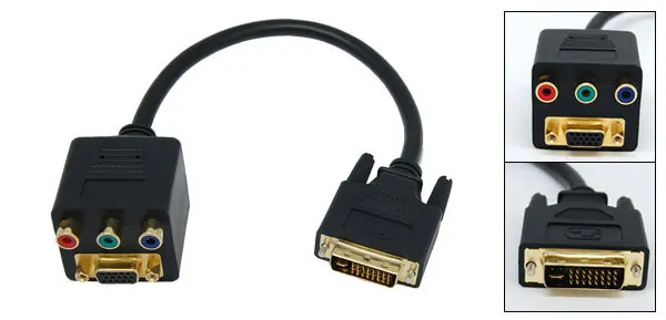DVI-I Male к VGA Female &amp 3 RGB адаптер разветвитель кабеля 0 25 m | Компьютеры и офис