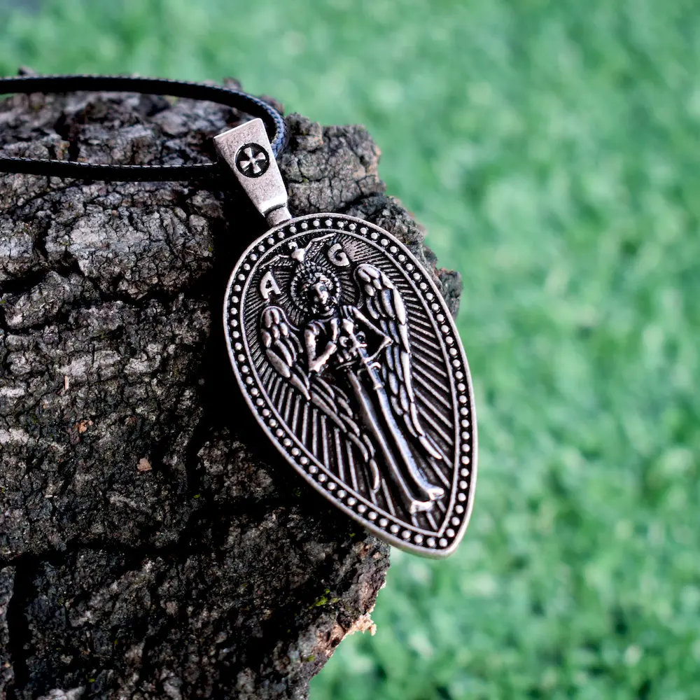 Ожерелье с изображением арчангеля СВ Габриэля Защита-Молитва США | Украшения и