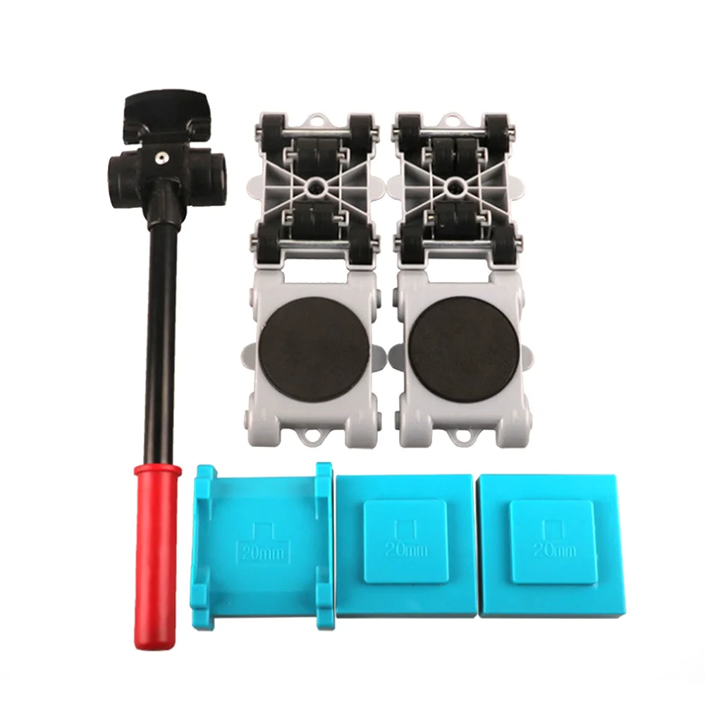 

8pcs Home Trolley Easy Furniture Lifter Mover Tool Set Moving Sliders A3 Iron+ABS Hand Tools Set