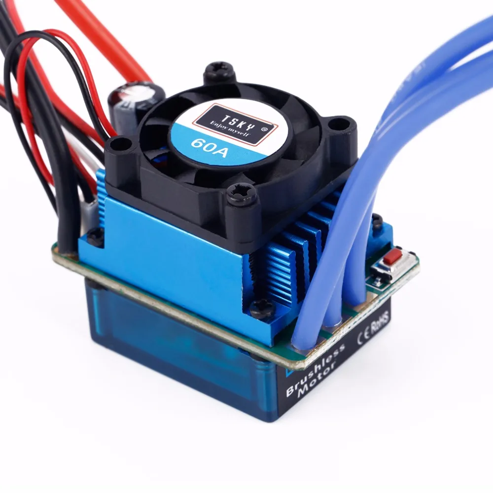 Гоночный электрический регулятор скорости 60A ESC бесщеточный контроллер для 1:10