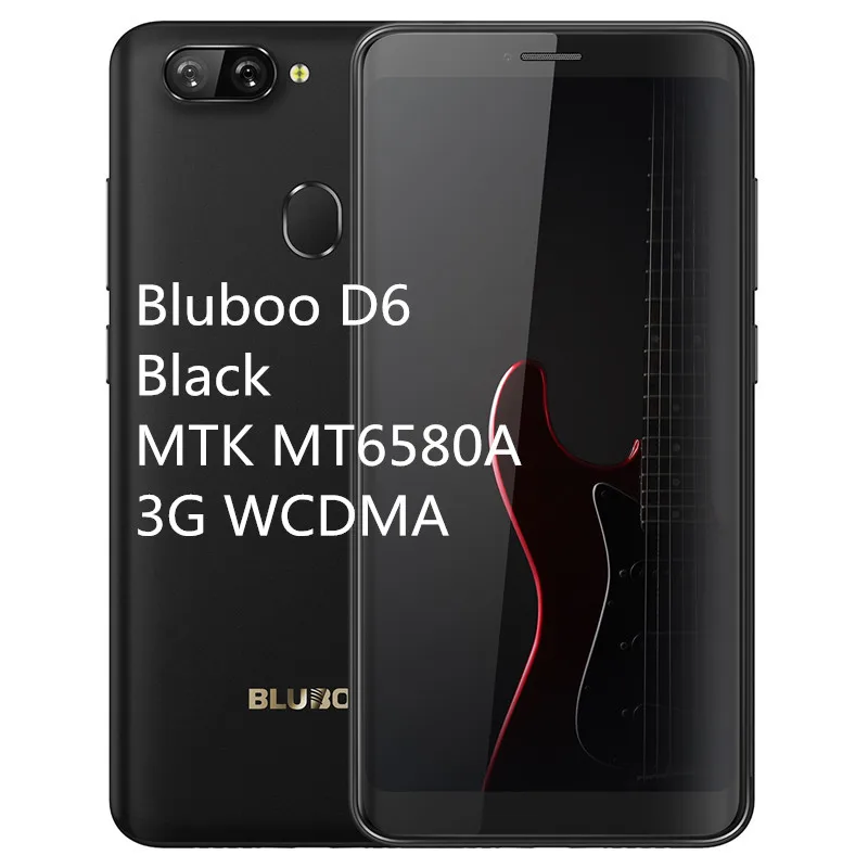 Смартфон Bluboo D6 Pro D6, Android 8,1, четырехъядерный, 5,5 дюймов, сканер отпечатков пальцев, 2 Гб ОЗУ, 16 Гб ПЗУ, две sim-карты, аккумулятор 2700 мАч, 720 P, мобильные телефоны - Цвет: D6 WCDMA BLACK
