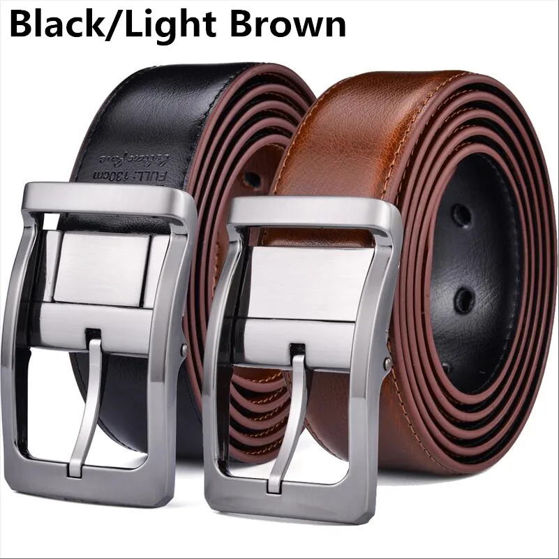0068-BK Light Br Мужской Реверсивный классический ремень итальянской кожи 85 см до 160 см поворачивающаяся пряжка от Beltox fine - Цвет: 0068-BK Light Br