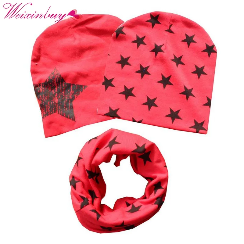 CuteWEIXINBUY/детская хлопковая шапка со звездами для маленьких мальчиков и девочек