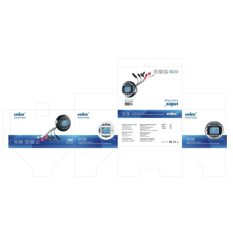 Водонепроницаемый морской стерео MP3 плеер с Bluetooth AM FM радио и USB AUX входом для спа