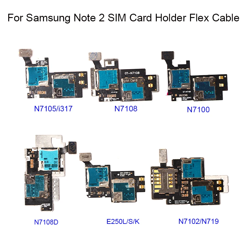 Для Samsung Note 2 N7100 N7102 N719 N7105 N7108 держатель для карт памяти лоток гибкий кабель|Шлейфы