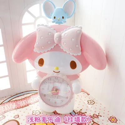 light pink melody Медведь/мышь качели, когда работает мультфильм hello kitty моя мелодия настенные часы для дома - Цвет: light pink melody
