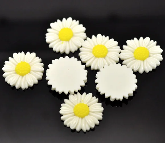 DoreenBeads Resin Embellishments Findings Flower Ivory 27.0mm(1 1/8&quot) x 3 PCs 2015 new | Украшения и аксессуары