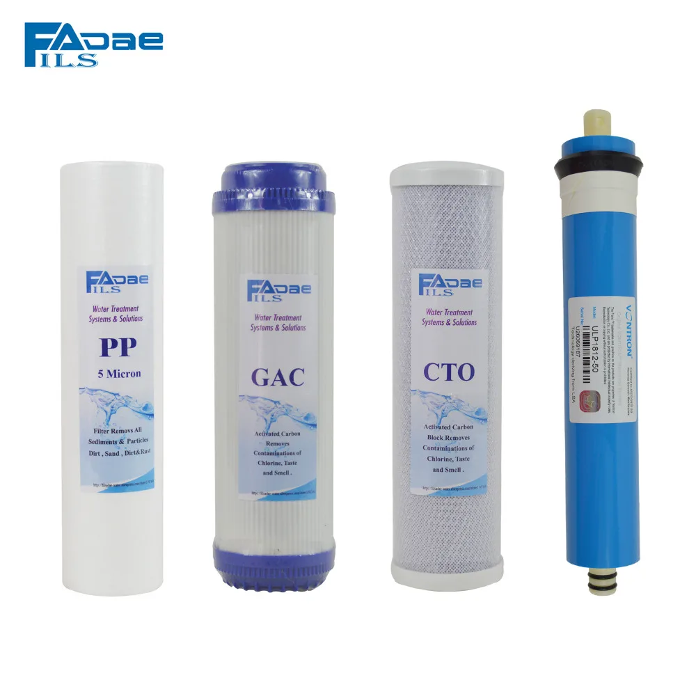 Картриджи для водяных светофильтров 10 дюймов PP + GAC CTO 50G RO мембранные элементы|filter