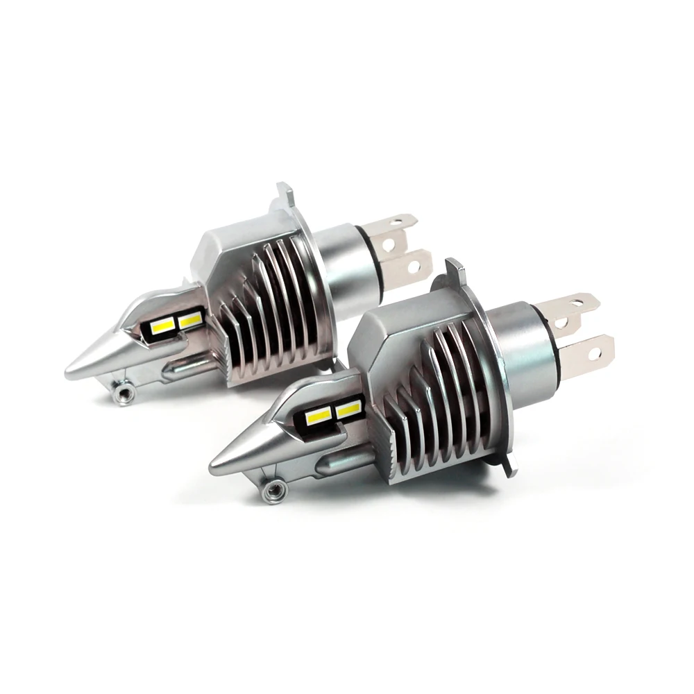 

2PCS H4 HB2 9003 CSP CHIP WX-H4 Car LED Headlight Mini SMALL 1:1 Bulb SIZE Cutting Line Pattern High/Low Dual Beam 35W 5800lm 6K