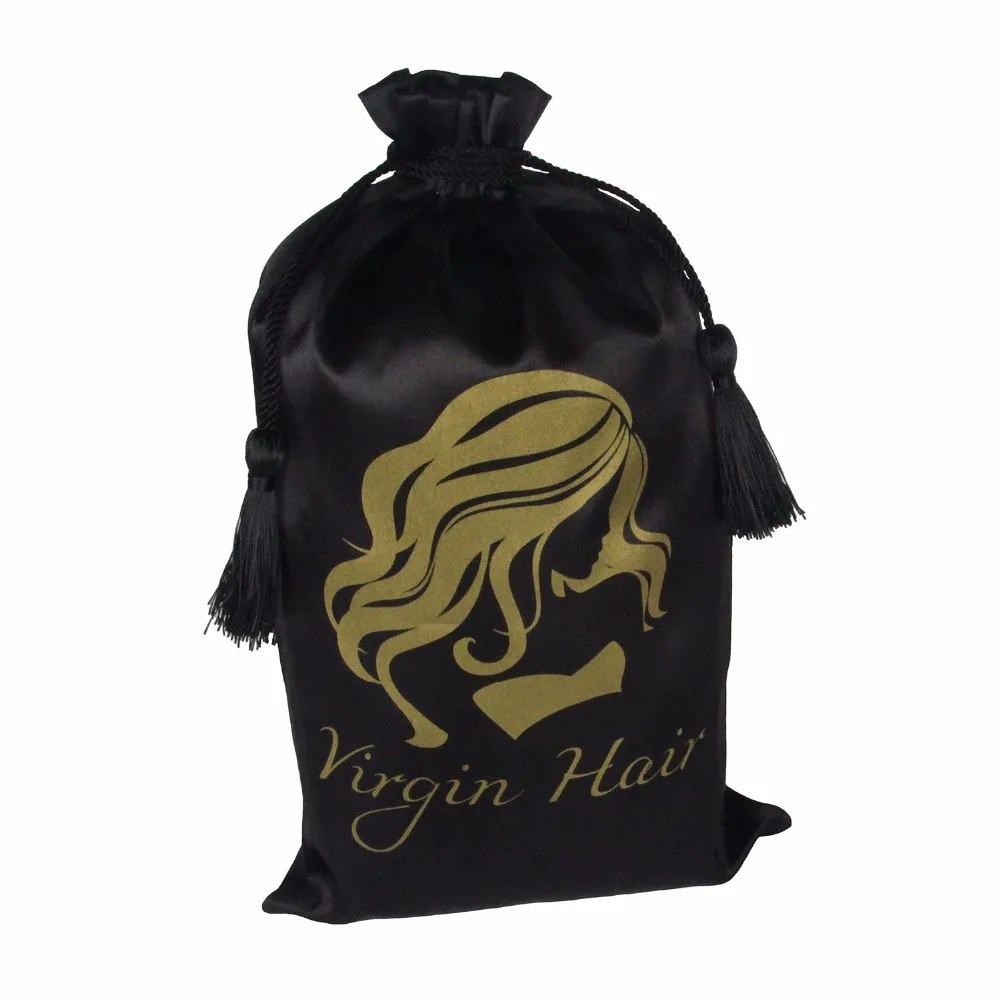 5 шт. черные девственные бриллианты со шнурком пряди для наращивания волос