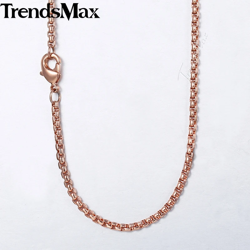 Ожерелье Trendsmax из нержавеющей стали для женщин и мужчин цепочка в коробке цвета