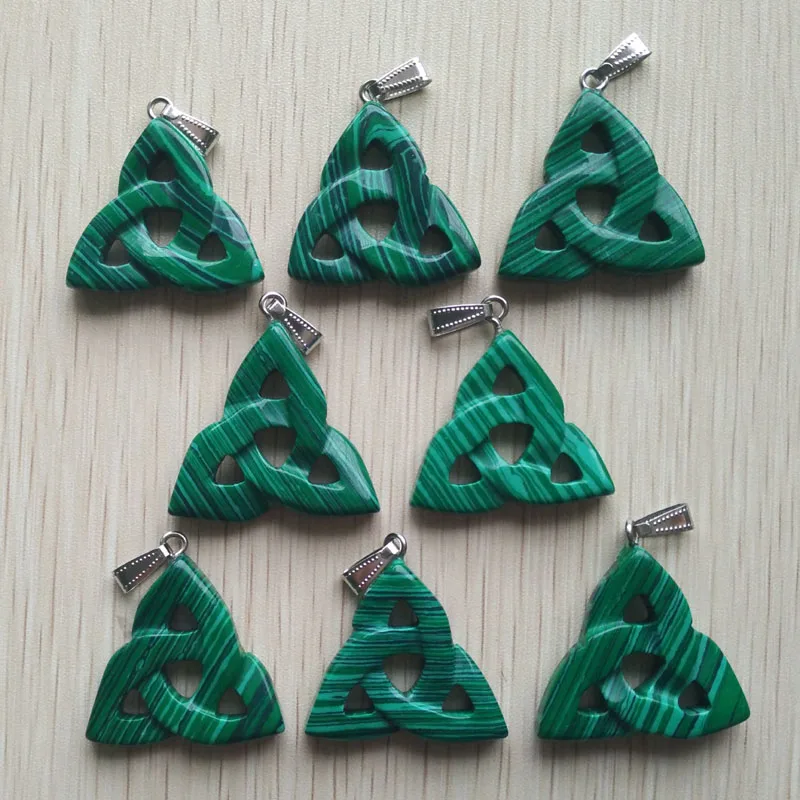 2017 модные подвески хорошего качества из малахитного камня с полыми