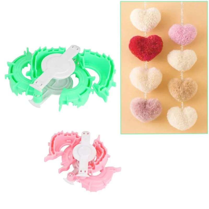 2 шт сердце Форма помпон чайник и майка с помпонами Вивер ткацкий станок Ремесло 5