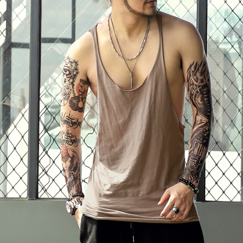 Новый Бодибилдинг майка Мужчины стрингер Синглетный Фитнес жилет хлопка майку