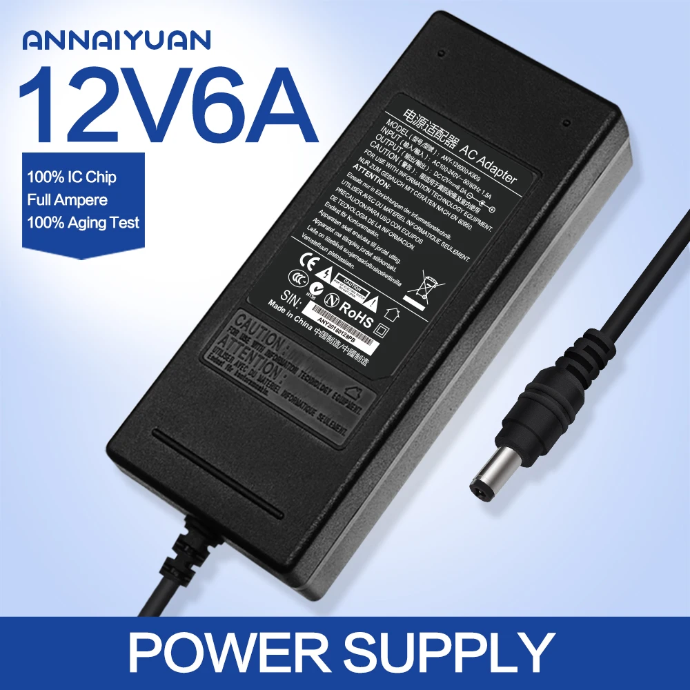 Для Haier AC DC адаптер 12 В 6a ЖК-монитор Блок питания js-12060-3k 12V6A 4 иглы Pin connector5.5 * 2.1 |
