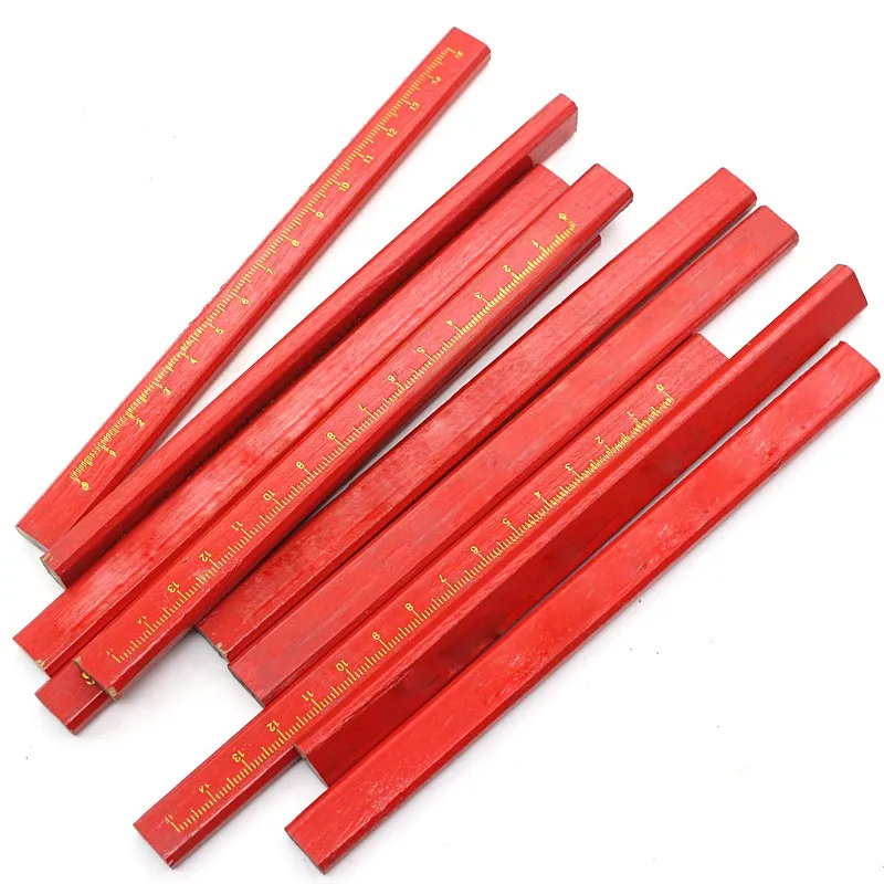 

2PCS Woodworking Pencil With Scale Black Careless Flat Mark Octagonal Pencil DIY Manual Tool Supplies