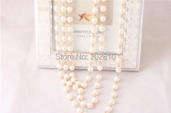 Модная Всесезонная одежда 3-слойное ожерелье с свитер жемчугом колонкой для