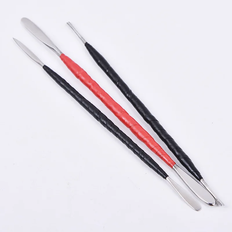 Clay Plastic Knife Auxiliary Tool 3 Sets of Stainless Steel Double Head Tied Silk Ribbon Handle Ceramic Modeling Handmade|Инструменты