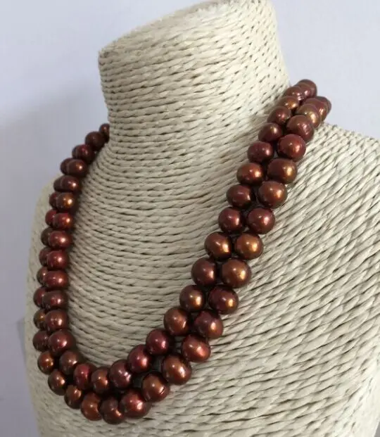 elegant 10-11mm south sea baroque chocolate pearl necklace 38&quot925silver | Украшения и аксессуары