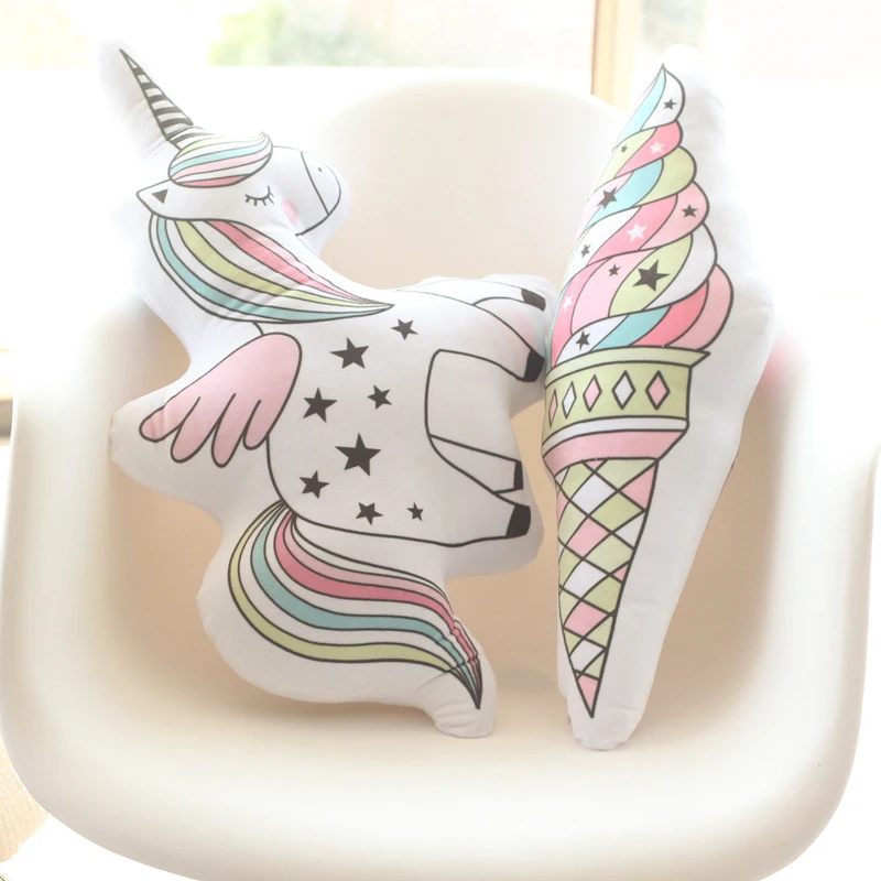 Creative Unicorn Cat Ice Cream Rainbow Cushion with Inner Stuffed Cute Pillow Home Decor Birthday Christmas Gift
