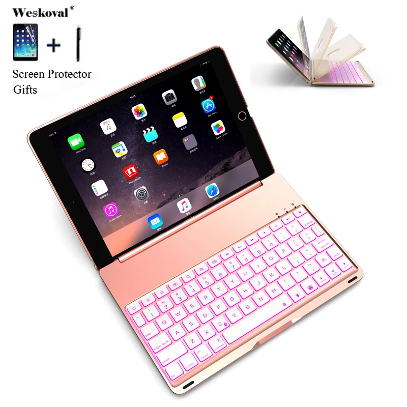 Клавиатура для iPad Air A1474 цветной чехол с подсветкой Беспроводная Bluetooth клавиатура
