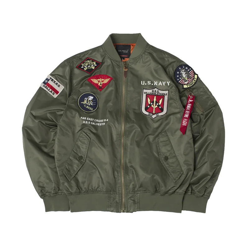 Осенняя военная куртка пистолета военно морского флота США MA1 Letterman Varsity Бейсбол