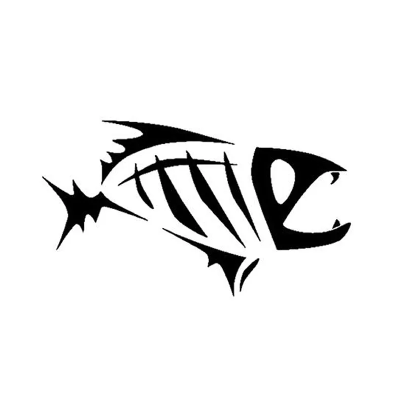 Автомобильные наклейки 16*9 см каркас рыбы стикеры Мультяшные рыбные кости