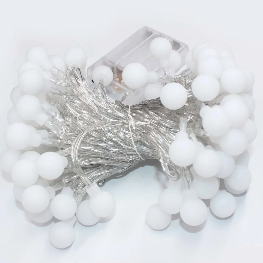 4m 40LED String Lights Bubble Ball Shape Festival Wedding Party Decor Lighting Strings Waterproof 3 Modes 3Colors Battery Power | Освещение