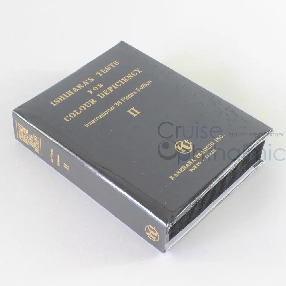 Ishihara Book 38 Plates | New Edition II Color Deficiency Test Book | Paediatric Function | Leather Cover with Plastic Film optometry color blindness color deficiency test book 2018 new xith edition color blindness pattern testing driving sunglasses