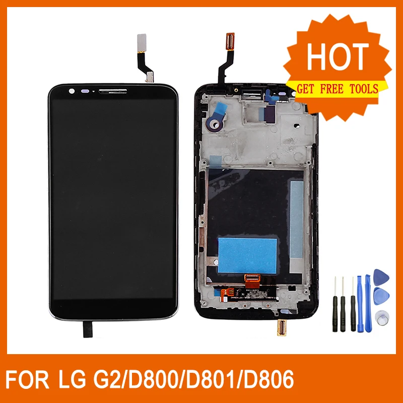 Для LG G2 D800 D802 D805 Замена ЖК экрана 5 2 &quotсенсорный дисплей с рамкой полная сборка