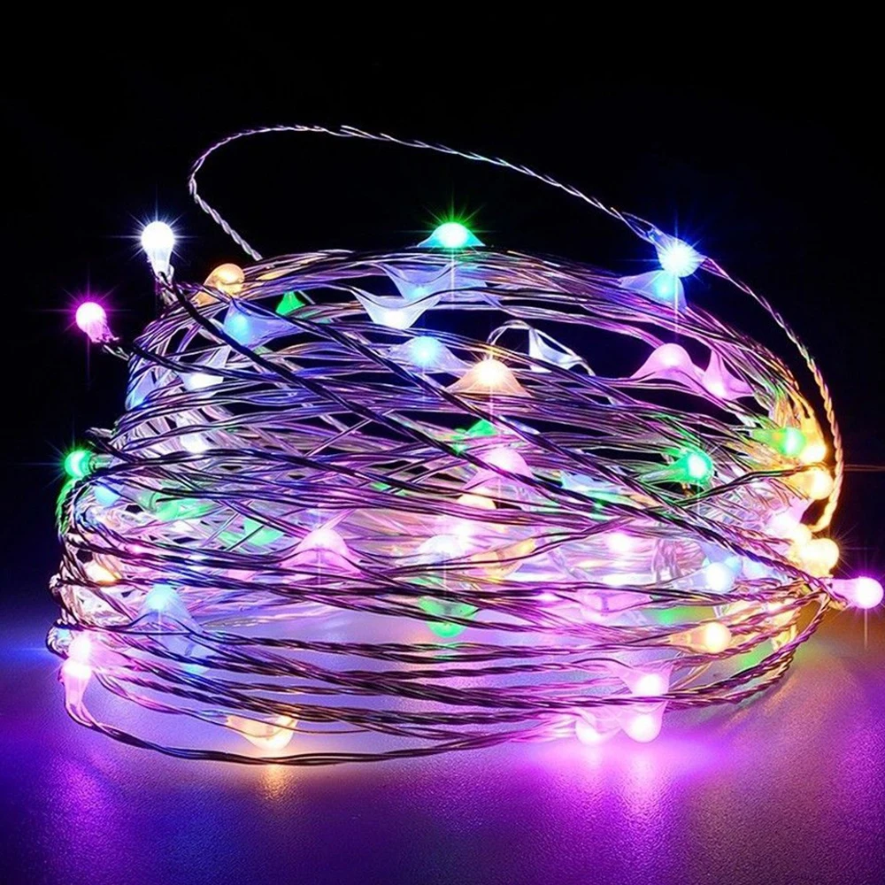 Праздничная светодиодная гирлянда на солнечной батарее 10 м 20 RGB 100/200