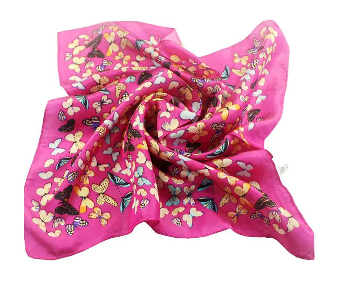 Женский шарф из 100% натурального шелка с принтом 53x53 см|women silk scarf|scarf babyscarf belt |