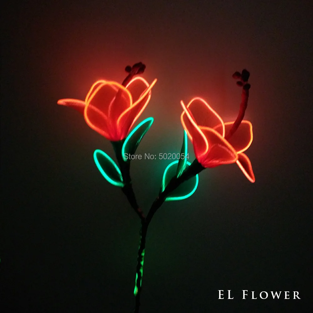 Светящийся в темноте EL провод цветок украшение дома светодиодный светящийся