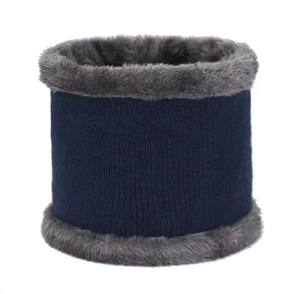 navy scarf AETRUE зимняя шапочки для мужчин шарф вязаная шапка кепки мужской плюс капор теплая шерсть толстые зимние шапки для женщин шапочка - Цвет: navy scarf