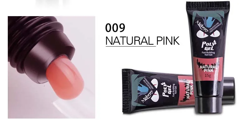 natural pink 9 цветов, замачиваемый полигель, быстрое строительство, 15 мл, Типсы для ногтей, строительный УФ-гель, камуфляж, инструмент для маникюра - Цвет: natural pink