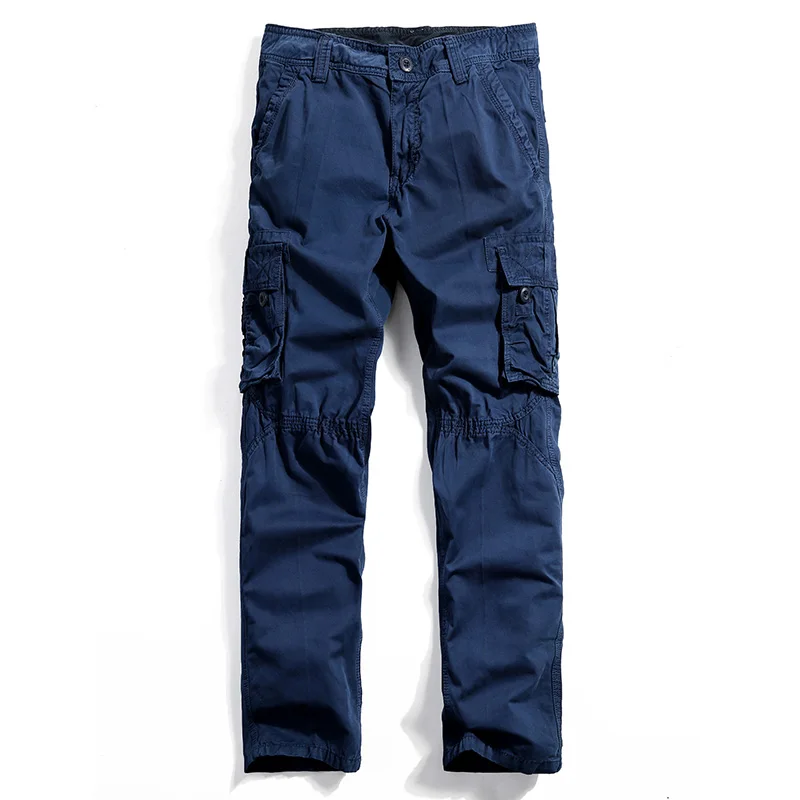 AIRGRACIAS Multi Pocket men s штаны карго темно серый прямой мужской военный Стиль