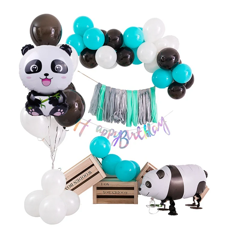Воздушный шар PATIMATE Panda из фольги для вечеринки в честь Дня Рождения, вечерние шары в джунглях, воздушные шары в виде панды на день рождения, гелиевые шары