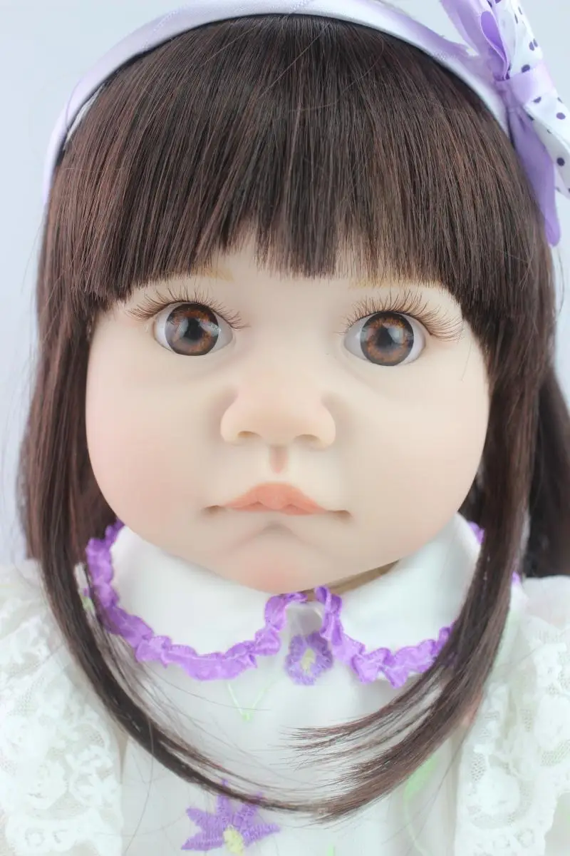 

55 см Bebe Reborn Girl Мягкие силиконовые куклы Reborn Big Eyes Baby Реалистичная кукла Reborn Vinyl Boneca с тканевым корпусом для девочек игрушка
