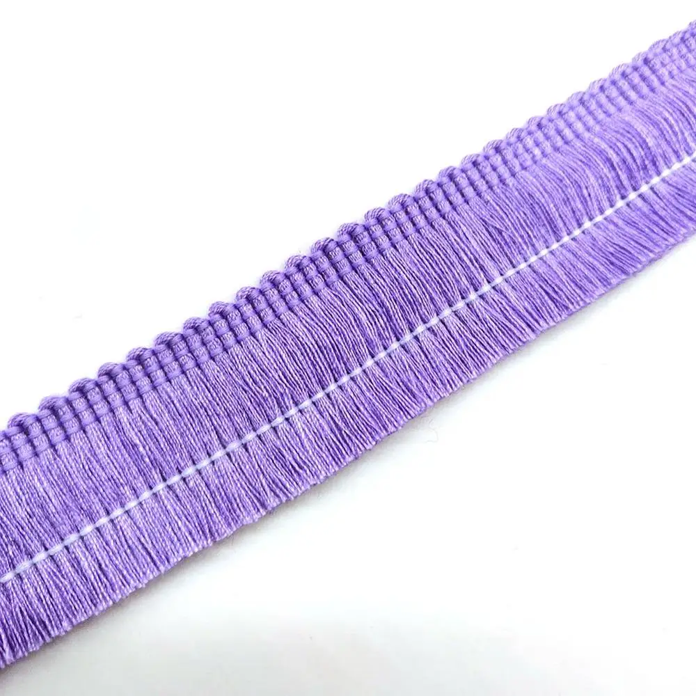 Purple Красивая кружевная лента, 1 ярд, бахрома, хлопковое этническое кружевное платье с отделкой, шитье, латинское платье, сценическая одежда, занавески, декоративные, сделай сам - Цвет: Purple