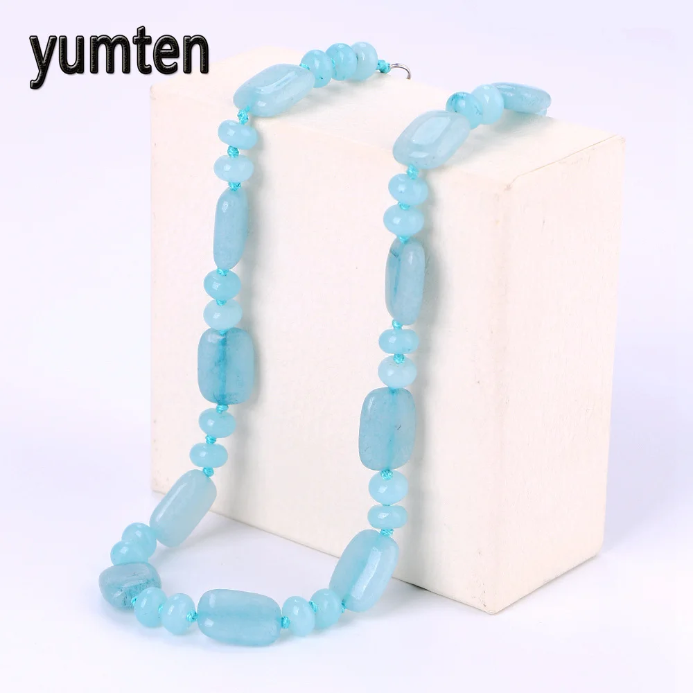 Аквамариновое ожерелье Yumten мощное ювелирное изделие из натурального камня с