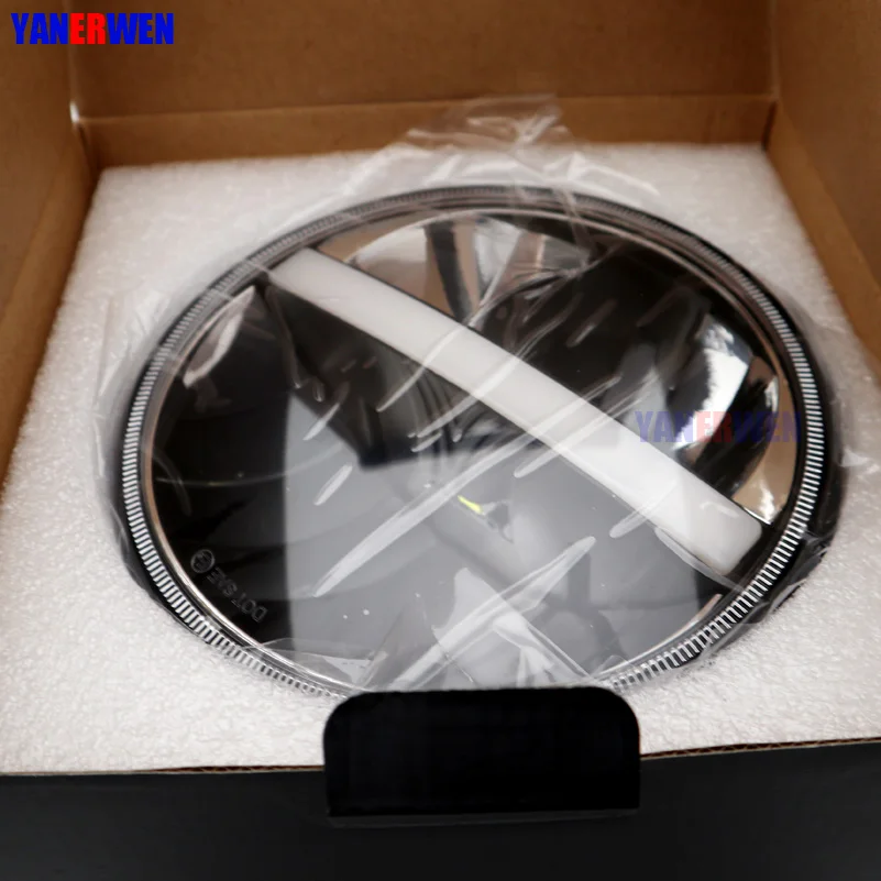 Мотоцикл черный Halo Angel Eye DRL светодиодный налобный фонарь для Softail Slim Fat Boy 7 дюймов H4 Светодиодный прожектор дальнего ближнего света