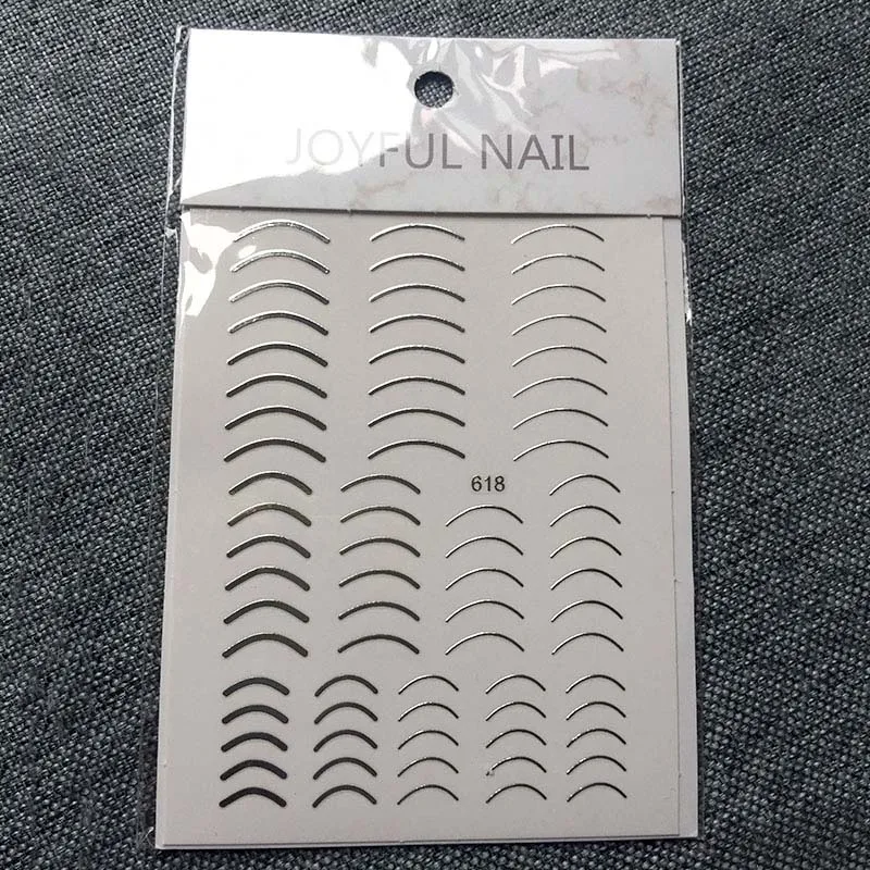 1 шт., самоклеющиеся 3D наклейки для ногтей с изогнутыми полосками, многоцветная металлическая лента, сделай сам, фольга, украшение для маникюра, наклейка для ногтей