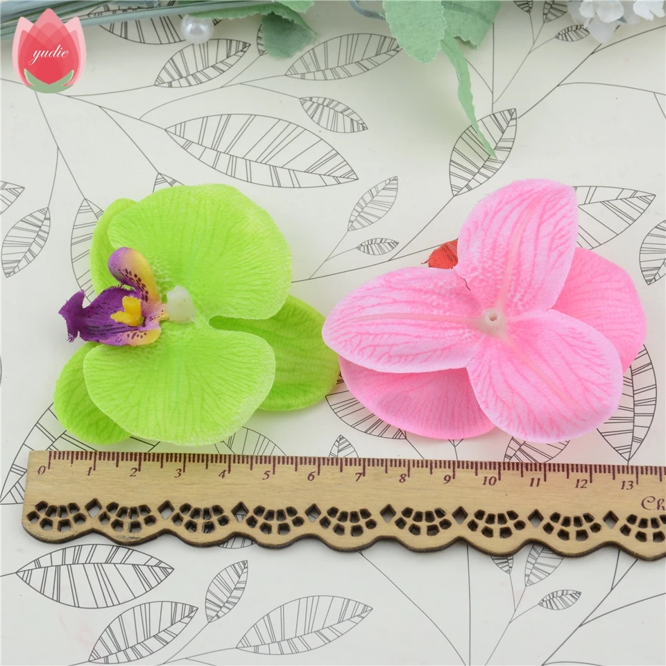 10pcs Silk Butterfly Orchid Artificial Flower Head For Wedding Car Home Decoration Orchs Mariage Flores Cymbidium Handmade Plant | Дом и сад
