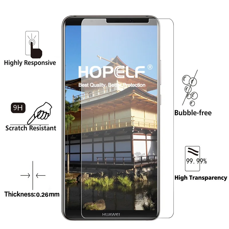 2 шт. Защитная пленка для экрана HOPELF Huawei Mate 10 Pro закаленное стекло 2.5D 9H телефона
