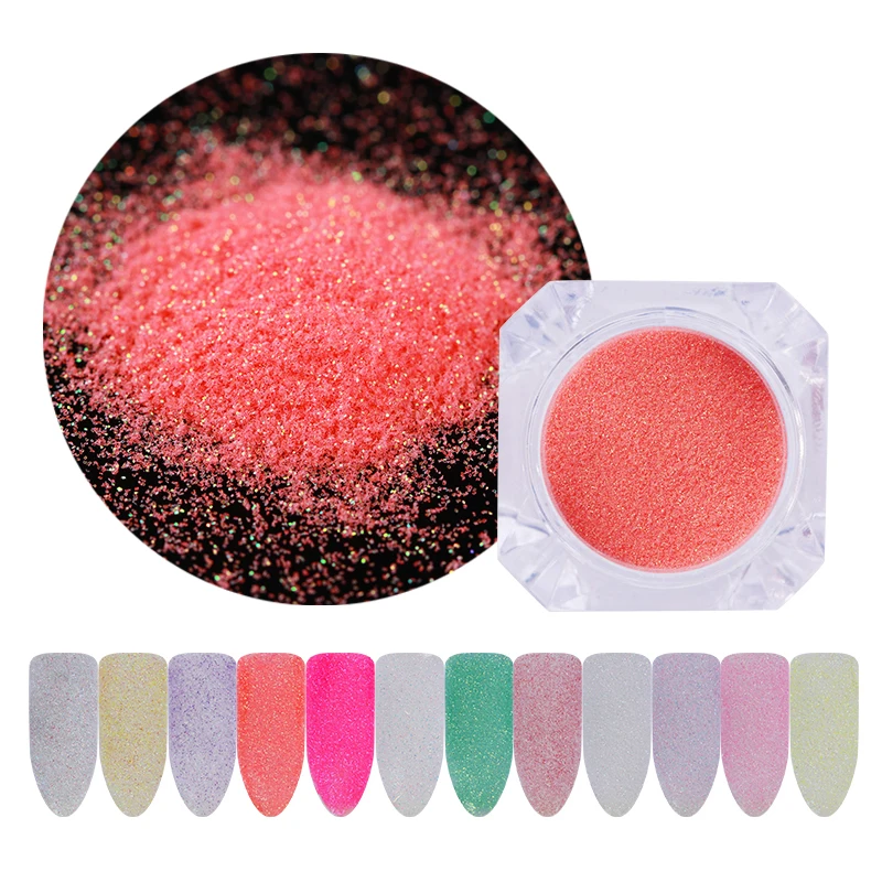 Набор блестящих пудр для ногтей сахарный пигмент УФ-гель дизайна 12 ярких цветов |