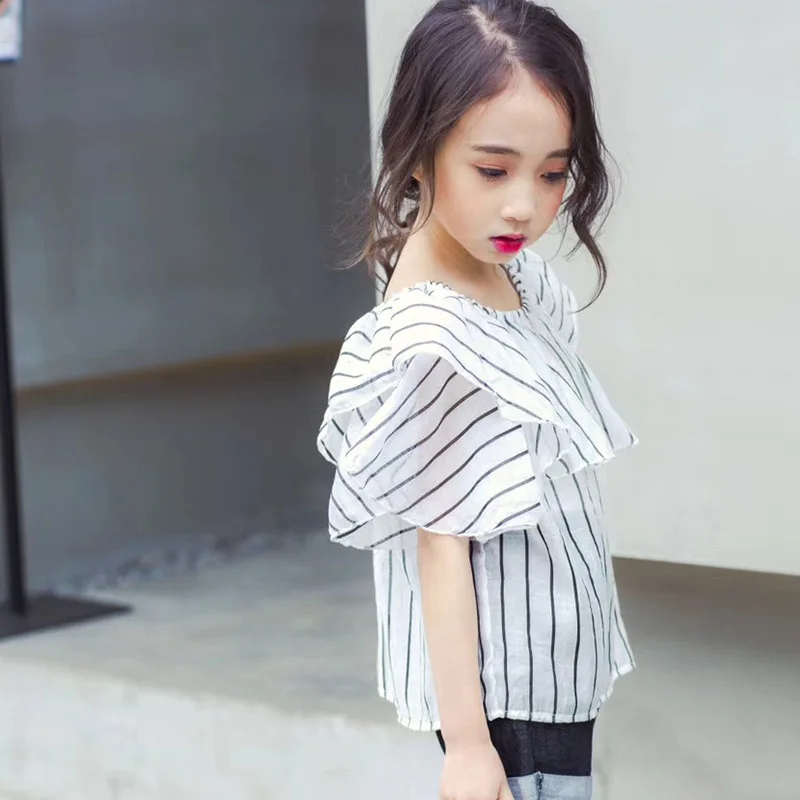 Новинка 2018 года летняя детская одежда рубашка для девочек женская футболка в