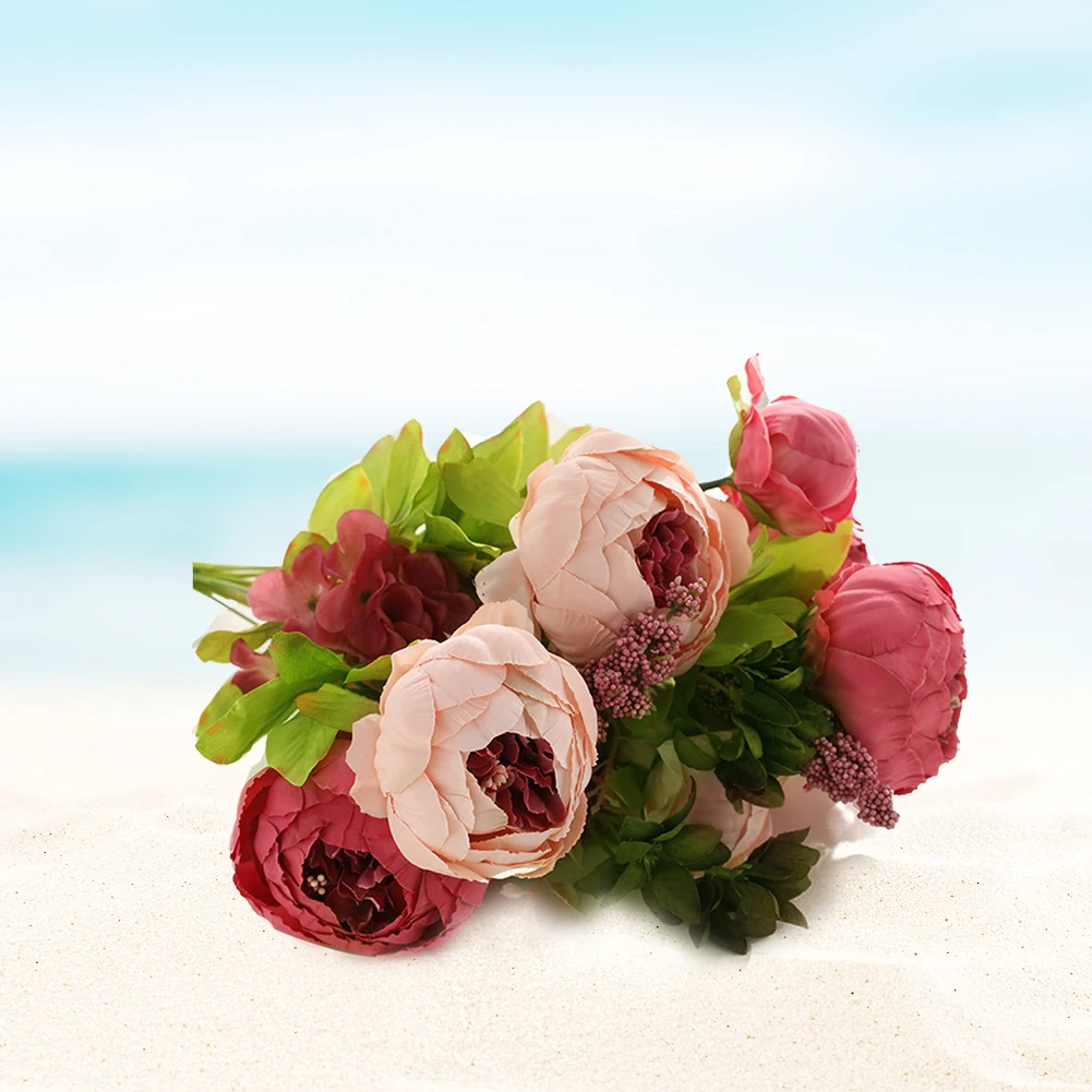 Свадебный букет шелковые поддельные вечерние свадебные декор яркий стол